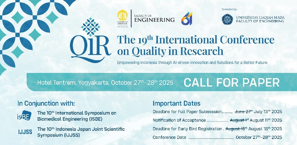 CALL FOR PAPERS QiR 2025 CALL FOR PAPERS QiR 2025